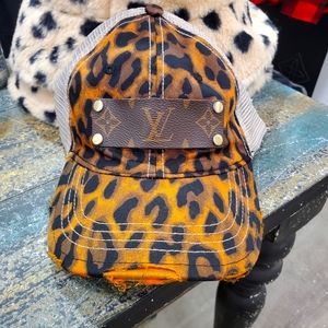 LV patchwork leopard hat